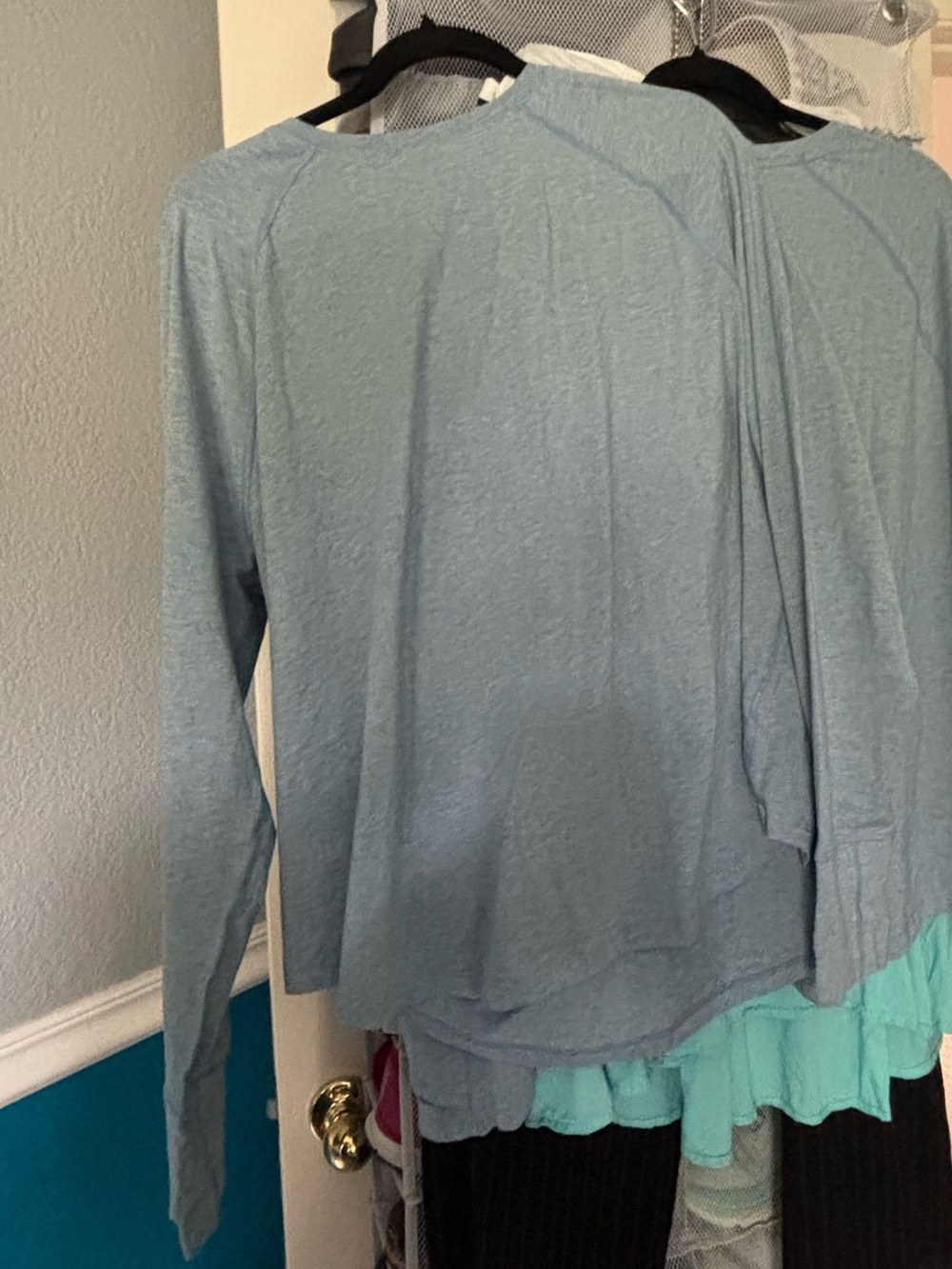 Coolibar lumaleo XxL Crewneck Long-sleeve tee Heather blue